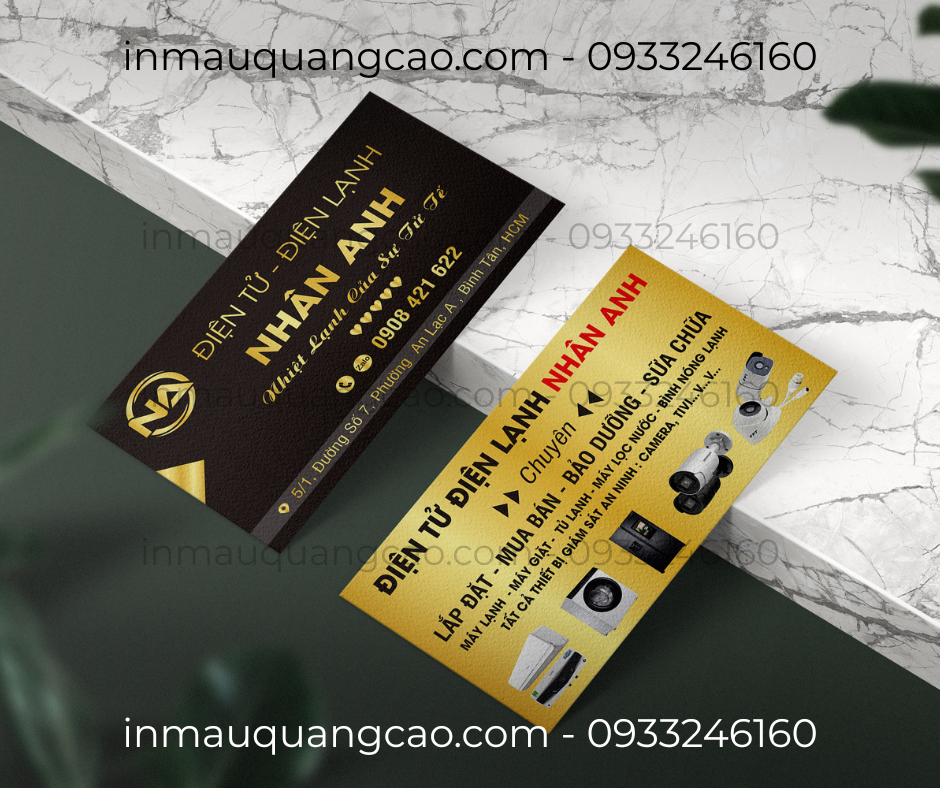 Mẫu danh thiếp điện lạnh đẹp, in danh thiếp giá rẻ bình dương tphcm